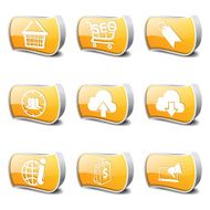 SEO Internet Sign Yellow Vector Button Icon Design Set 7 N2