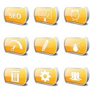 SEO Internet Sign Yellow Vector Button Icon Design Set 8 N2