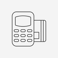 Credit card machine line icon N7