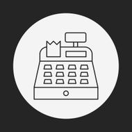 Cash register line icon N18
