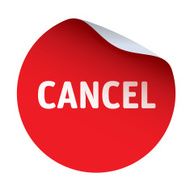 Red vector sticker text best CANCEL N2
