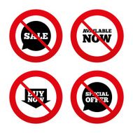 Sale icons Special offer speech bubbles symbols N32