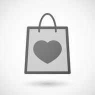 Shopping bag icon with a heart N2