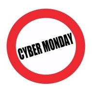 Cyber monday black stamp text on white