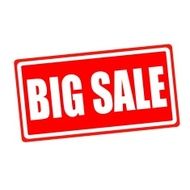 Big sale white stamp text on red backgroud