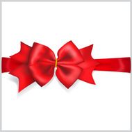 Red bow with horizontal ribbon N2