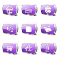 Shopping Sign Violet Vector Button Icon Design Set 2 N3