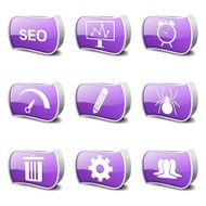 SEO Internet Sign Violet Vector Button Icon Design Set 8 N3