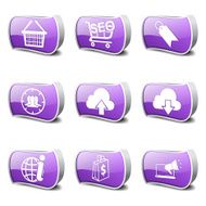 SEO Internet Sign Violet Vector Button Icon Design Set 7 N3