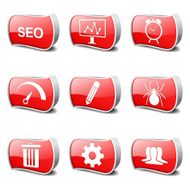 SEO Internet Sign Red Vector Button Icon Design Set 8 N2