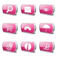 SEO Internet Sign Pink Vector Button Icon Design Set 10 N3