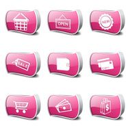 Shopping Sign Pink Vector Button Icon Design Set 2 N3