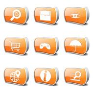 SEO Internet Sign Orange Vector Button Icon Design Set 10 N2