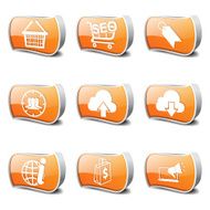 SEO Internet Sign Orange Vector Button Icon Design Set 7 N2