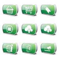 SEO Internet Sign Green Vector Button Icon Design Set 7 N3