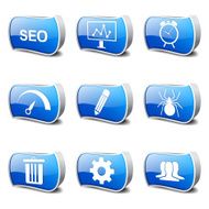 SEO Internet Sign Blue Vector Button Icon Design Set 8 N3