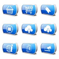 SEO Internet Sign Blue Vector Button Icon Design Set 7 N3