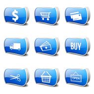 Shopping Sign Blue Vector Button Icon Design Set N3