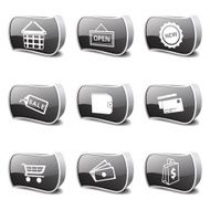 Shopping Sign Black Vector Button Icon Design Set 2 N2