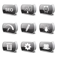 SEO Internet Sign Black Vector Button Icon Design Set 8 N2