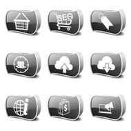 SEO Internet Sign Black Vector Button Icon Design Set 7 N3