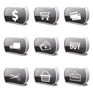 Shopping Sign Black Vector Button Icon Design Set N2