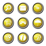 SEO Internet Sign Yellow Vector Button Icon Design Set 10 N2