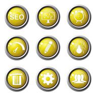 SEO Internet Sign Yellow Vector Button Icon Design Set 8 N3