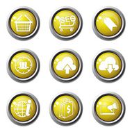 SEO Internet Sign Yellow Vector Button Icon Design Set 7 N3