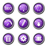 SEO Internet Sign Violet Vector Button Icon Design Set 8 N4