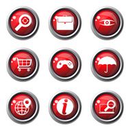 SEO Internet Sign Red Vector Button Icon Design Set 10 N3