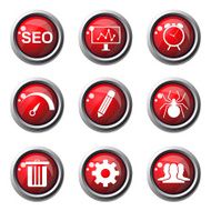 SEO Internet Sign Red Vector Button Icon Design Set 8 N3