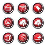 SEO Internet Sign Red Vector Button Icon Design Set 7 N2