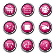 Shopping Sign Pink Vector Button Icon Design Set 2 N4