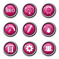 SEO Internet Sign Pink Vector Button Icon Design Set 8 N4