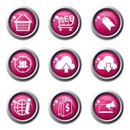 SEO Internet Sign Pink Vector Button Icon Design Set 7 N4