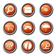SEO Internet Sign Orange Vector Button Icon Design Set 10 N3