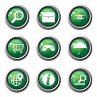 SEO Internet Sign Green Vector Button Icon Design Set 10 N4