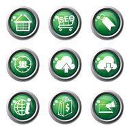 SEO Internet Sign Green Vector Button Icon Design Set 7 N4