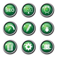 SEO Internet Sign Green Vector Button Icon Design Set 8 N4