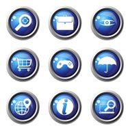 SEO Internet Sign Blue Vector Button Icon Design Set 10 N3