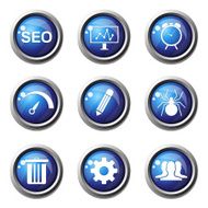 SEO Internet Sign Blue Vector Button Icon Design Set 8 N4