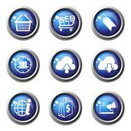 SEO Internet Sign Blue Vector Button Icon Design Set 7 N4