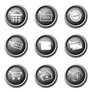 Shopping Sign Black Vector Button Icon Design Set 2 N3