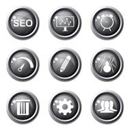 SEO Internet Sign Black Vector Button Icon Design Set 8 N3