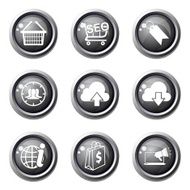 SEO Internet Sign Black Vector Button Icon Design Set 7 N4