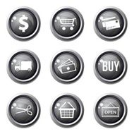 Shopping Sign Black Vector Button Icon Design Set N3