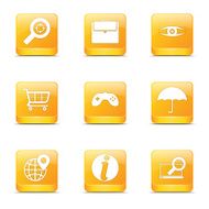 SEO Internet Sign Square Vector Yellow Icon Design Set 10