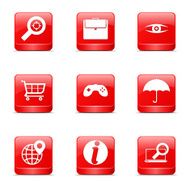 SEO Internet Sign Square Vector Red Icon Design Set 10