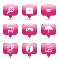 SEO Internet Sign Square Vector Pink Icon Design Set 10